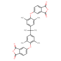 Chemical structure of 5-[4-(2-{4-[(1,3-dioxo-1,3-dihydro-2-benzofuran-5-yl)oxy]-3,5-dimethylphenyl}propan-2-yl)-2,6-dimethylphenoxy]-1,3-dihydro-2-benzofuran-1,3-dione - CSSB06446549314