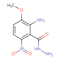 Chemical structure of 2-amino-3-methoxy-6-nitrobenzohydrazide - CSSB21432554703