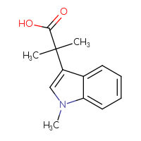 Chemical structure of 2-methyl-2-(1-methyl-1H-indol-3-yl)propanoic acid - CSSB00010107198