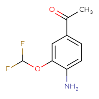 Chemical structure of 1-[4-amino-3-(difluoromethoxy)phenyl]ethan-1-one - CSSB00010245389