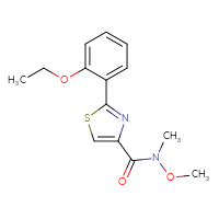 Chemical structure of 2-(2-ethoxyphenyl)-N-methoxy-N-methyl-1,3-thiazole-4-carboxamide - CSSB06856233495