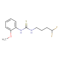 Chemical structure of 3-(4,4-difluorobutyl)-1-(2-methoxyphenyl)thiourea - CSSB02006403723