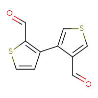 Chemical structure of [3,3'-bithiophene]-2,4'-dicarbaldehyde - CSSB00021432878