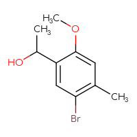 Chemical structure of 1-(5-bromo-2-methoxy-4-methylphenyl)ethan-1-ol - CSSB00012285083