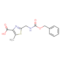 Chemical structure of 2-({[(benzyloxy)carbonyl]amino}methyl)-5-methyl-1,3-thiazole-4-carboxylic acid - CSSB00102665445