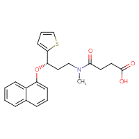 Chemical structure of 3-{methyl[(3S)-3-(naphthalen-1-yloxy)-3-(thiophen-2-yl)propyl]carbamoyl}propanoic acid - CSSB00160476459