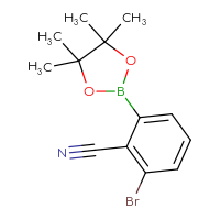 Chemical structure of 2-bromo-6-(4,4,5,5-tetramethyl-1,3,2-dioxaborolan-2-yl)benzonitrile - CSSB00020907123