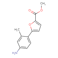 Chemical structure of methyl 5-(4-amino-2-methylphenyl)furan-2-carboxylate - CSSB00103160761