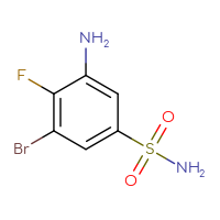 Chemical structure of 3-amino-5-bromo-4-fluorobenzene-1-sulfonamide - CSSB02495767808