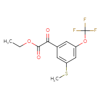 Chemical structure of ethyl 2-[3-(methylsulfanyl)-5-(trifluoromethoxy)phenyl]-2-oxoacetate - CSSB21103685674