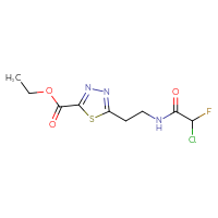 Chemical structure of ethyl 5-[2-(2-chloro-2-fluoroacetamido)ethyl]-1,3,4-thiadiazole-2-carboxylate - CSSB21332119615