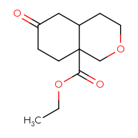 Chemical structure of ethyl 6-oxo-octahydro-1H-2-benzopyran-8a-carboxylate - CSSB20895625385
