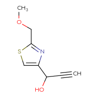 Chemical structure of 1-[2-(methoxymethyl)-1,3-thiazol-4-yl]prop-2-yn-1-ol - CSSB02126294092