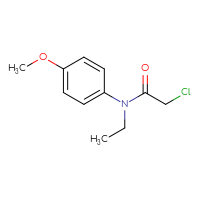 Chemical structure of 2-chloro-N-ethyl-N-(4-methoxyphenyl)acetamide - CSSB00000037386