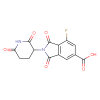 Chemical structure of 2-(2,6-dioxopiperidin-3-yl)-7-fluoro-1,3-dioxo-2,3-dihydro-1H-isoindole-5-carboxylic acid - CSSB20621630196
