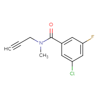 Chemical structure of 3-chloro-5-fluoro-N-methyl-N-(prop-2-yn-1-yl)benzamide - CSSB00111577594