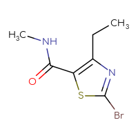 Chemical structure of 2-bromo-4-ethyl-N-methyl-1,3-thiazole-5-carboxamide - CSSB03551747163
