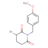 Chemical structure of 3-bromo-1-[(4-methoxyphenyl)methyl]piperidine-2,6-dione - CSSB06835379317