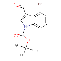 Chemical structure of tert-butyl 4-bromo-3-formyl-1H-indole-1-carboxylate - CSSB00010163171