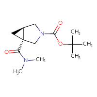 Chemical structure of tert-butyl (1R,5R)-1-(dimethylcarbamoyl)-3-azabicyclo[3.1.0]hexane-3-carboxylate - CSSB01432920939