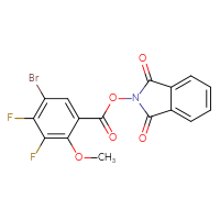 Chemical structure of 1,3-dioxo-2,3-dihydro-1H-isoindol-2-yl 5-bromo-3,4-difluoro-2-methoxybenzoate - CSSB17484205313