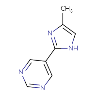 Chemical structure of 5-(4-methyl-1H-imidazol-2-yl)pyrimidine - CSSB00016049108