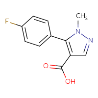 Chemical structure of 5-(4-fluorophenyl)-1-methyl-1H-pyrazole-4-carboxylic acid - CSSB00010304481