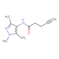 Chemical structure of N-(1,3,5-trimethyl-1H-pyrazol-4-yl)pent-4-ynamide - CSSB00017786062