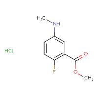 Chemical structure of methyl 2-fluoro-5-(methylamino)benzoate hydrochloride - CSSB20963435225