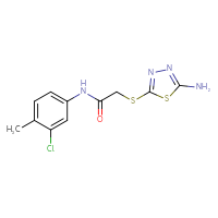 Chemical structure of 2-[(5-amino-1,3,4-thiadiazol-2-yl)sulfanyl]-N-(3-chloro-4-methylphenyl)acetamide - CSSB00037046188