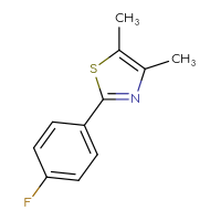 Chemical structure of 2-(4-fluorophenyl)-4,5-dimethyl-1,3-thiazole - CSSB00000005509