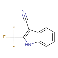 Chemical structure of 2-(trifluoromethyl)-1H-indole-3-carbonitrile - CSSB00010205625