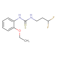Chemical structure of 3-(3,3-difluoropropyl)-1-(2-ethoxyphenyl)thiourea - CSSB01551134695