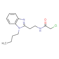 Chemical structure of N-[2-(1-butyl-1H-1,3-benzodiazol-2-yl)ethyl]-2-chloroacetamide - CSSB21332099204