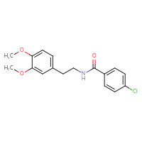 Chemical structure of 4-chloro-N-[2-(3,4-dimethoxyphenyl)ethyl]benzamide - CSSB00046263201