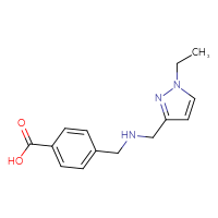Chemical structure of 4-({[(1-ethyl-1H-pyrazol-3-yl)methyl]amino}methyl)benzoic acid - CSSB00025717714