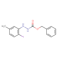 Chemical structure of N'-(2-iodo-5-methylphenyl)(benzyloxy)carbohydrazide - CSSB21332336342