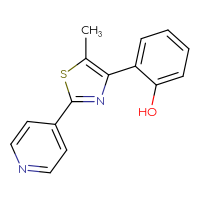 Chemical structure of 2-[5-methyl-2-(pyridin-4-yl)-1,3-thiazol-4-yl]phenol - CSSB00103158211