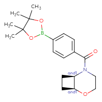 Chemical structure of rac-(1R,6S)-5-[4-(4,4,5,5-tetramethyl-1,3,2-dioxaborolan-2-yl)benzoyl]-2-oxa-5-azabicyclo[4.2.0]octane - CSSB21331681159