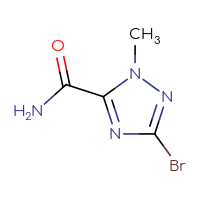 Chemical structure of 3-bromo-1-methyl-1H-1,2,4-triazole-5-carboxamide - CSSB00010980077
