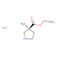 Chemical structure of ethyl (3S)-3-methylpyrrolidine-3-carboxylate hydrochloride - CSSB20621673161