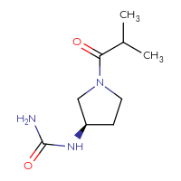 Chemical structure of [(3R)-1-(2-methylpropanoyl)pyrrolidin-3-yl]urea - CSSB06811999813