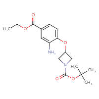 Chemical structure of tert-butyl 3-[2-amino-4-(ethoxycarbonyl)phenoxy]azetidine-1-carboxylate - CSSB02166244183
