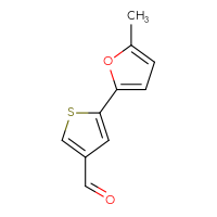 Chemical structure of 5-(5-methylfuran-2-yl)thiophene-3-carbaldehyde - CSSB00102720758