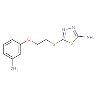 Chemical structure of 5-{[2-(3-methylphenoxy)ethyl]sulfanyl}-1,3,4-thiadiazol-2-amine - CSSB00000479886