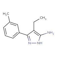 Chemical structure of 4-ethyl-3-(3-methylphenyl)-1H-pyrazol-5-amine - CSSB00011334235