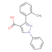 Chemical structure of 3-(2-methylphenyl)-1-phenyl-1H-pyrazole-4-carboxylic acid - CSSB00000684225