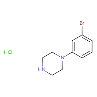 Chemical structure of 1-(3-bromophenyl)piperazine hydrochloride - CSSB00000729370