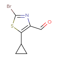 Chemical structure of 2-bromo-5-cyclopropyl-1,3-thiazole-4-carbaldehyde - CSSB00021067626