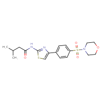 Chemical structure of 3-methyl-N-{4-[4-(morpholine-4-sulfonyl)phenyl]-1,3-thiazol-2-yl}butanamide - CSSB00026748070